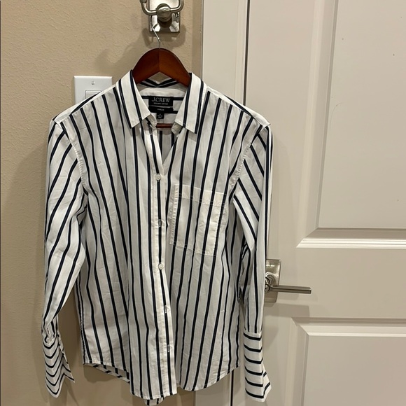 J. Crew Tops - J. Crew  Striped Blue and White Shirt